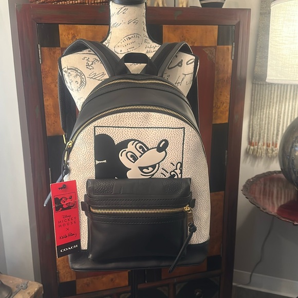 NWT , 🥰COACH Disney X Mickey Mouse Keith Haring Academy LIMITED edition 🎒😘 - Picture 6 of 16